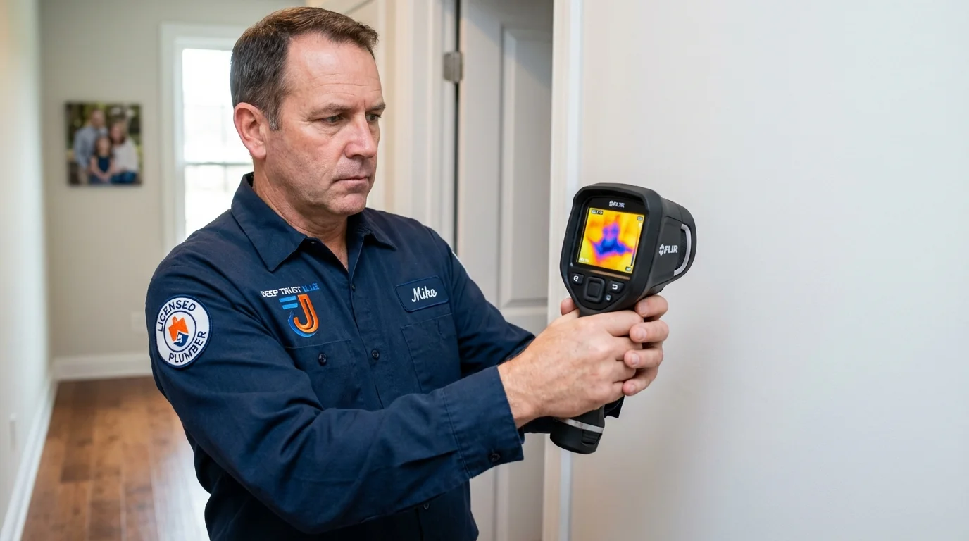 Thermal imaging leak detection by Johns Plumbing LLC in Aquebogue