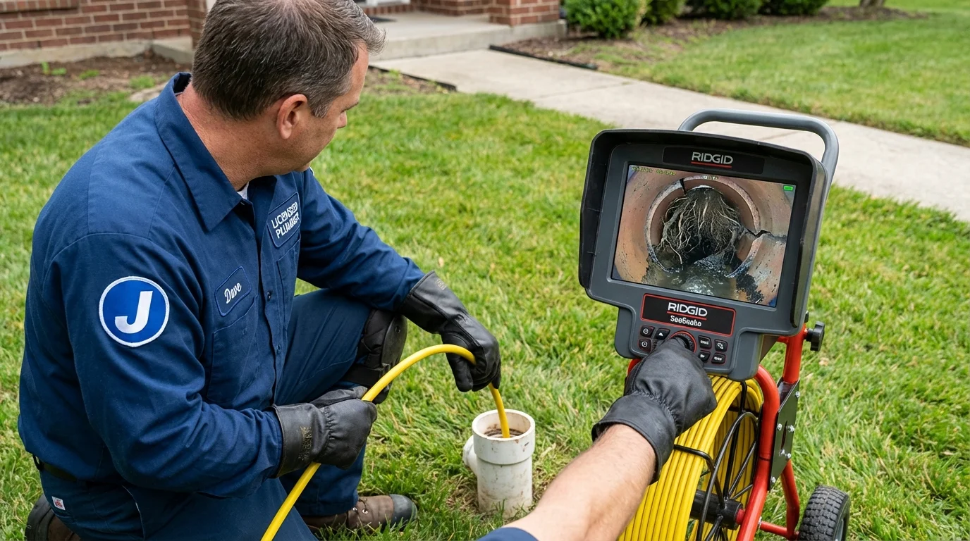 Sewer camera inspection being performed by Johns Plumbing LLC in Aquebogue